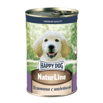 Happy Dog Natur Line влажный корм для щенков с телятиной и индейкой - 410...