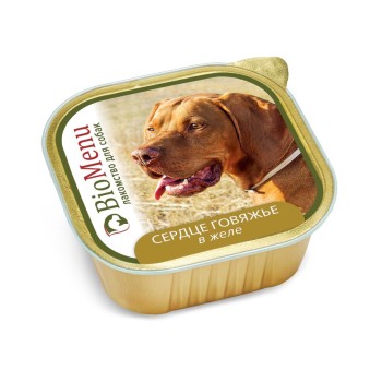 BioMenu Лакомство влажный корм для взрослых собак, сердце говяжье в желе, в ламистерах -...