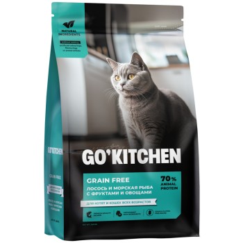 Go' Kitchen CARNIVORE Grain Free сухой беззерновой корм для котят и кошек, с лососем...
