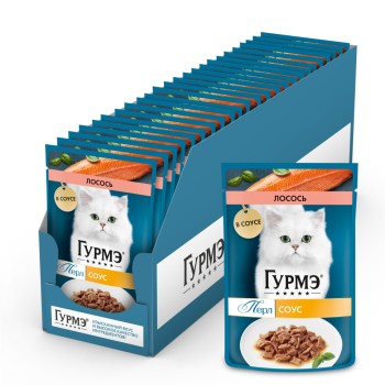 Гурмэ Перл Нежное филе влажный корм для кошек, с лососем в соусе - 75...