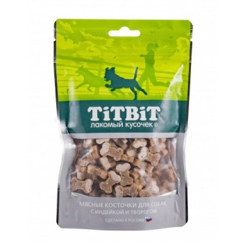 TiTBiT косточки мясные для собак с индейкой и творогом - 145 г