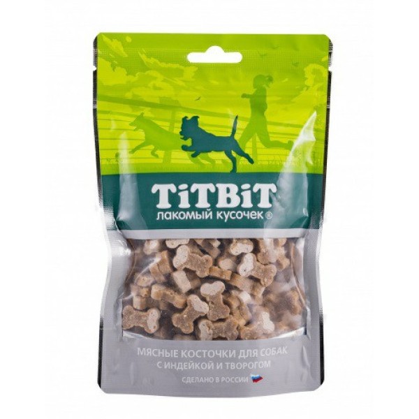 TiTBiT косточки мясные для собак с индейкой и творогом - 145 г