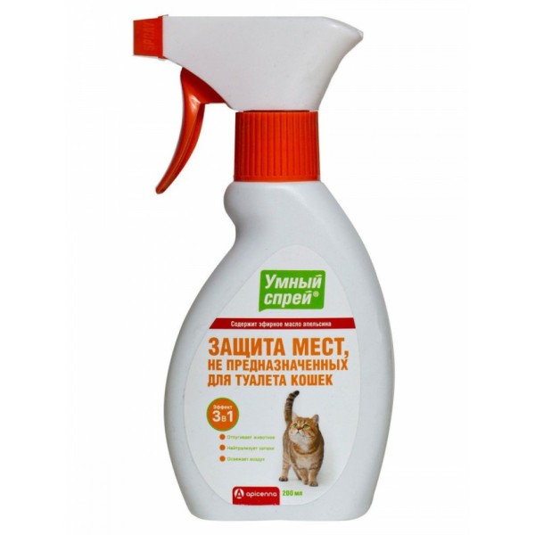 Apicenna Умный Спрей Защита мест, не предназначенных для туалета кошек - 200 мл