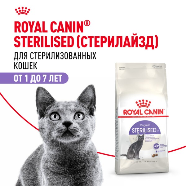 Royal Canin Sterilised 37 сухой сбалансированный корм для взрослых стерилизованных кошек - 1,2 кг