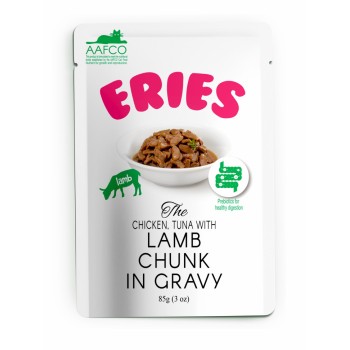 Pettric ERIES влажный корм для кошек с ягненком, тунцом и курицей, кусочки в соусе,...