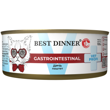 Best Dinner Exclusive консервы для кошек при проблемах пищеварения паштет с дичью - 100...