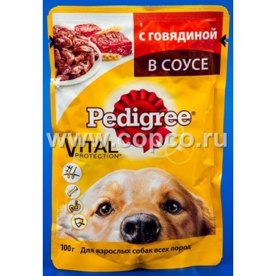 Пауч для собак с говядиной в соусе Pedigree Dog Beef 100 г