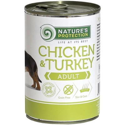 Консервы для собак с курицей и индейкой Nature's Protection Adult Chicken & Turkey 400 г