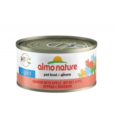 Низкокалорийные консервы для кошек с курицей и яблоком Almo Nature HFC Light Cats Chicken & APPLE 70 г