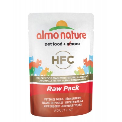 Паучи 75% мяса для кошек "куриная грудка" Almo Nature Classic Raw Pack Chicken Breast 55 г