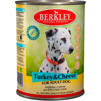 Консервы для собак Berkley Индейка и сыр 400 г