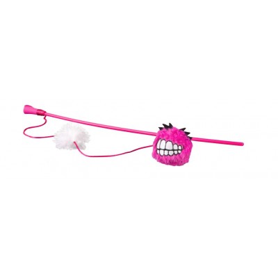 Игрушка-дразнилка для кошек плюшевый мячик с кошачьей мятой Rogz Fluffy Grinz розовый
