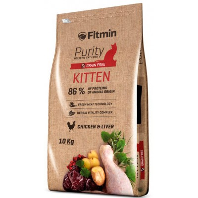Безерновой корм для котят менее 1 года и беременных кошек Fitmin Purity Kitten 10 кг