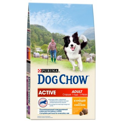 Корм для активных собак с курицей Dog Chow Adult Active 14 кг