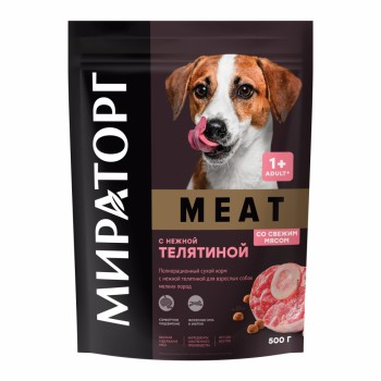 Мираторг WINNER MEAT сухой корм для взрослых собак мелких пород, с нежной телятиной -...