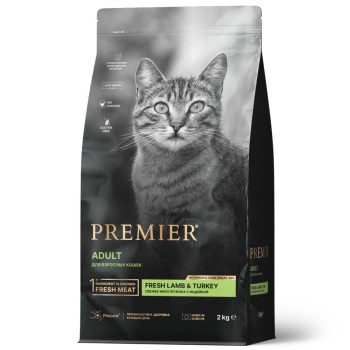 Premier Cat Lamb & Turkey Adult сухой корм для взрослых кошек, свежее мясо ягненка...