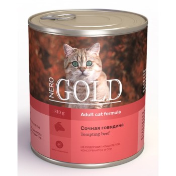Nero Gold Adult Cat Formula Tempting Beef консервы для взрослых кошек с сочной говядиной...