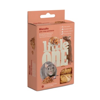 Little One лакомство для хомяков, крыс, мышей и песчанок, бисквиты с хрустящим гаммарусом -...