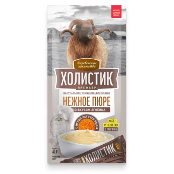 Деревенские лакомства Холистик Премьер лакомство для кошек, нежное пюре со вкусом ягненка с икрой...