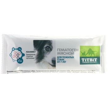 TiTBiT лакомство для пожилых собак гематоген мясной - 35 г