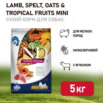 Farmina N&D Dog Tropical Selection Lamb Adult Mini сухой корм для взрослых собак мелких...