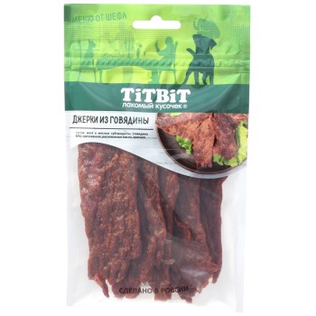 Titbit "Меню от Шефа" лакомство для собак джерки мясные из говядины - 70 г