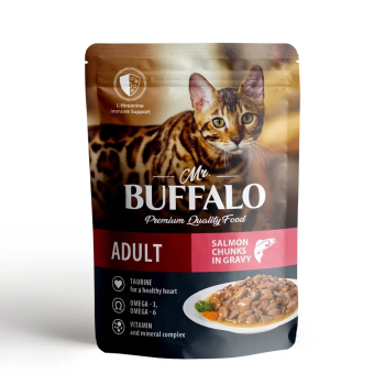 Mr.Buffalo Adult Hair & Skin влажный корм для взрослых кошек с чувствительной кожей, лосось...