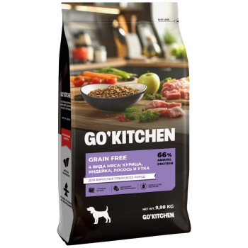 Go' Kitchen CARNIVORE Grain Free сухой беззерновой корм для взрослых собак всех пород, с...