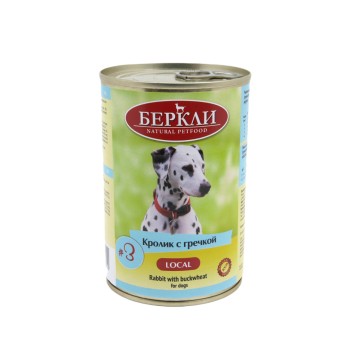 Беркли №3 влажный корм для взрослых собак и щенков, кролик с гречкой - 400...