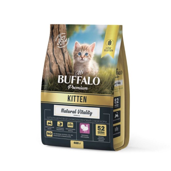 Mr.Buffalo Kitten сухой корм для котят, с индейкой - 400 г
