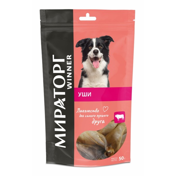 Мираторг лакомство для собак уши говяжьи - 50 г