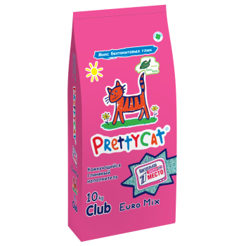 PrettyCat Euro Mix наполнитель бентонитовый комкующийся для кошачьего туалета, с ароматом алоэ - 10...