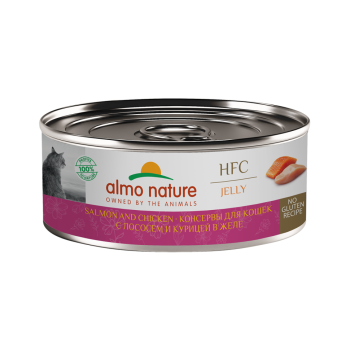 Almo Nature HFC Jelly Salmon and Chicken влажный корм для взрослых кошек и котят...