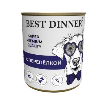 Best Dinner Super Premium консервы для собак с перепелкой - 340 г х 6...