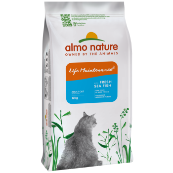 Almo Nature Life Maintenance сухой корм для взрослых кошек со свежей морской рыбой и...