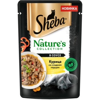 Sheba Nature's Collection влажный корм для кошек с курицей и паприкой, в паучах -...