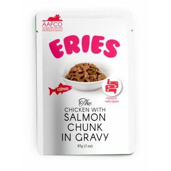 Pettric ERIES влажный корм для кошек с лососем и курицей, кусочки в соусе, в...