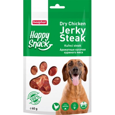 Лакомство для собак с курицей Beaphar Happy Snack Dry Chicken Jerky Steak 60 г