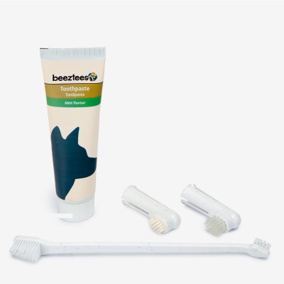 Набор для ухода за зубами для собак (зубная паста, щетка, щетка-напальчник 2шт) Beeztees Toothpaste 100 г