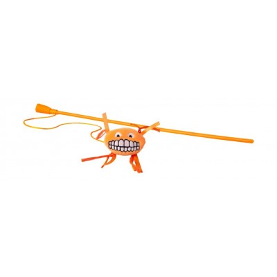 Игрушка-дразнилка для кошек плюшевая с кошачьей мятой Rogz Flossy Grinz оранжевый