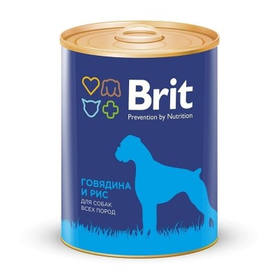 Консервы для собак с говядиной и рисом Brit Beef & Rice 850 г