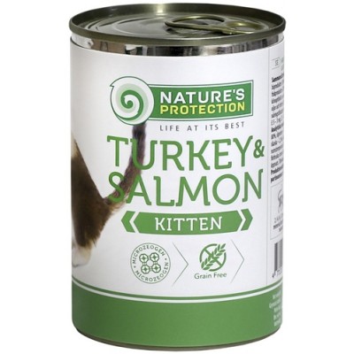Консервы для котят с индейкой и лососем Nature's Protection Kitten Turkey & Salmon 400 г