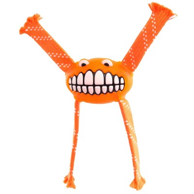 Игрушка с принтом зубы и пищалкой, средняя Rogz Flossy Grinz оранжевый