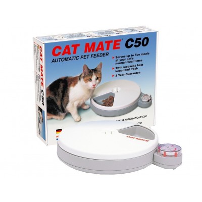 Автокормушка для кошек на 5 кормлений и отделение для льда Beeztees Cat Mate C50 10 * 41 * 34 см