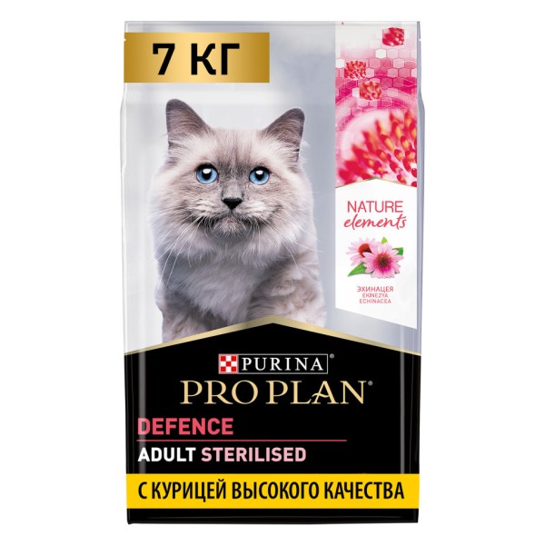 Pro Plan Adult Nature Elements Sterilised сухой корм для взрослых стерилизованных кошек, с курицей - 7 кг