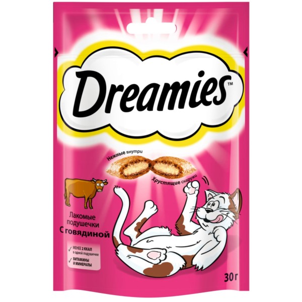 Dreamies лакомство для кошек подушечки с говядиной - 30 г