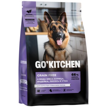 Go' Kitchen CARNIVORE Grain Free сухой беззерновой корм для взрослых собак всех пород, с...