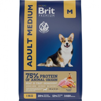 Brit Premium Dog Adult Medium сухой корм для взрослых собак средних пород с курицей...