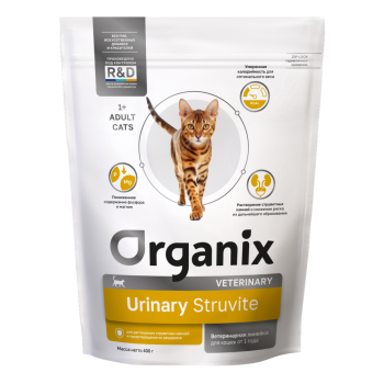 Organix Urinary Struvite сухой корм для взрослых кошек для растворения струвитных камней и предотвращения...