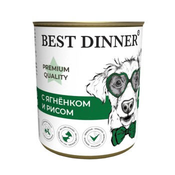 Best Dinner Premium консервы для собак с ягненком и рисом - 340 г х...